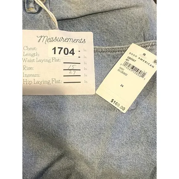 NWT Good American Good Boy Distressed Plus Curvy Straight Leg Jean 24 Blue #3039 - Picture 9 of 14